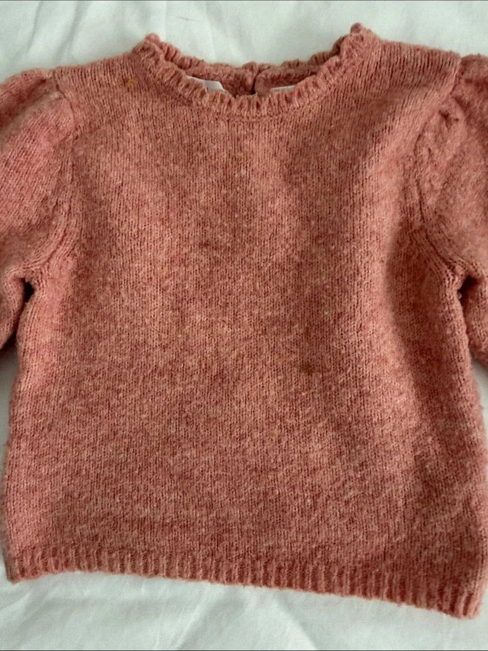 Zara and bush peach and Cream Knit Bear Sweater size 6-9months